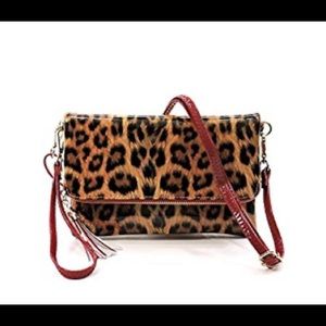 Brand New Elohim Glossy Leopard Print Vegan purse